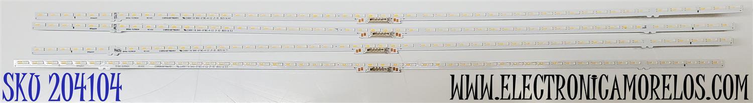 KIT DE LED'S PARA TV SAMSUNG QLED ((4 PIEZA)) / NUMERO DE PARTE BN96-52583A / ES85SVQFPBGA54 / 85Q60A / BN61-17500A / BN96-52583A REV00 ES85SVQFPBGA54 / MODELOS UE85AU8000 / UN85AU800D / QN85LS03 / QN85Q70