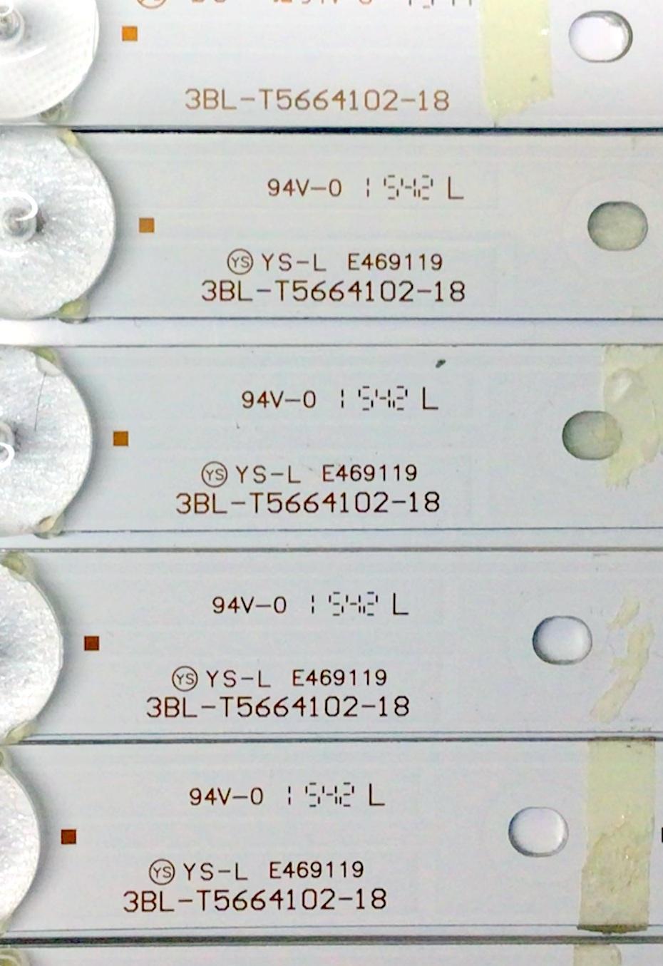 KIT DE LED'S PARA TV SCEPTRE ((INCOMPLETO SOLO 11 PIEZAS)) / NUMERO DE PARTE 3BL-T5664102-18 / 2301055F700170 / JS-QD822FKND-0001 / JS-QD812FKLN-1090 / MODELOS U550CV-UMC / 55L6 - Imagen 4