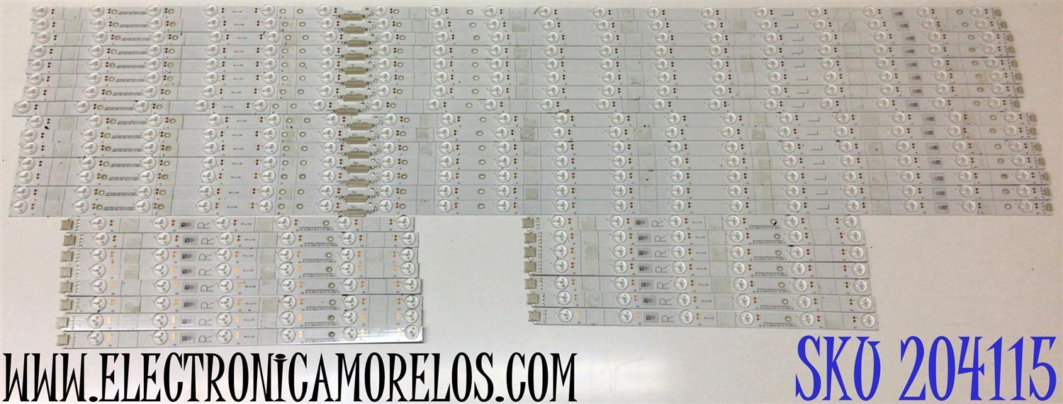 KIT DE LED'S PARA TV HISENSE (30 PIEZAS) / NUMERO DE PARTE LB7502B / HD750Y6Q52+2021022301+L / HD750Y6Q52+2021022301+R / MODELO 75"