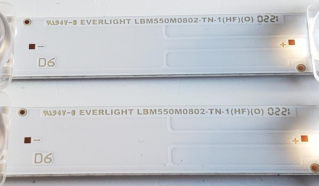 KIT DE LEDS PARA TV VIZIO ORIGINAL 2 PIEZAS / NUMERO DE PARTE LBM550M0802 / 210BZ16D0B33LBM03E / LBM550M0802-TN-1 / EVERLIGHT LBM550M0802-TN-1(HF)(O) / PANEL TPT550U1-QVN10.U / MODELO V555-J01 - Imagen 3