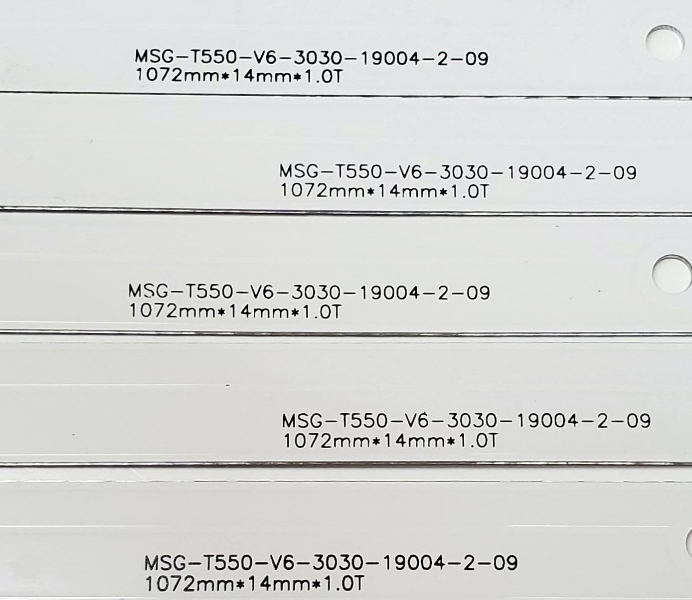 KIT DE LED'S PARA TV TD SYSTEMS ((5 PIEZAS)) / NUMERO DE PARTE 1.3.10700000227 / MSG-T550-V6-3030-19004-2-09 / 240-250LM / 9000-13000K / MODELO K55DLG12US - Imagen 3