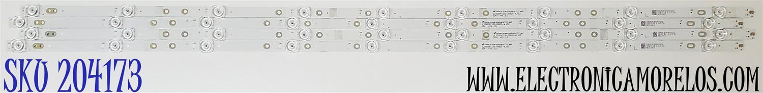 KIT DE LED'S PARA TV SANSUI ((4 PIEZAS)) / NUMERO DE PARTE JL.D5009133-006DS-M_V02 / 30805JF050N10Z02 / 190LM E4 3.0-3.2V / PANEL CX500DLEDM / DISPLAY CV500U2-T01 / MODELO SMX50T1UN