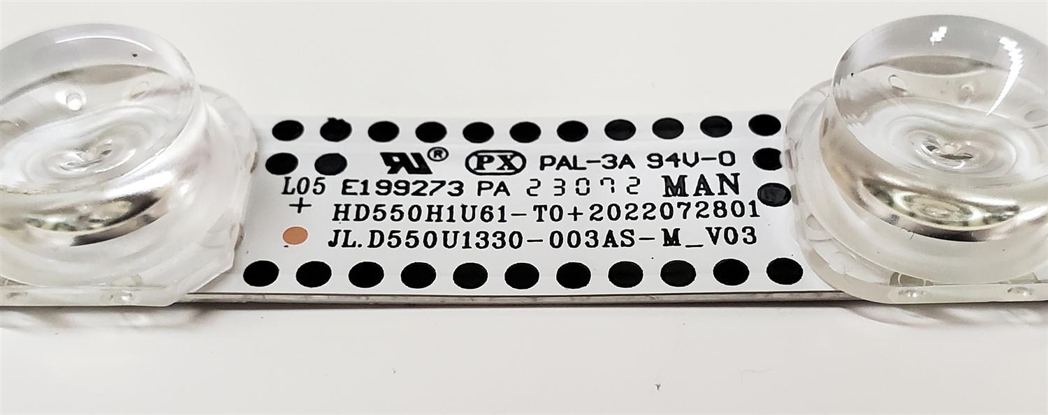 LED PARA TV HISENSE ((1 PIEZA)) / NUMERO DE PARTE JL.D550U1330-003AS-M_V03 / 1306672 / HD550H1U61-T0+2022072801 / HD550H1U61-T0 / 2022072801 / E199273 / PANEL HD550H1U61 / HD550H1U71-T0L3\S0\GM\ROH / DISPLAY HF550QUB-F20 / MODELO 55A6KV / 55A65KV - Imagen 2