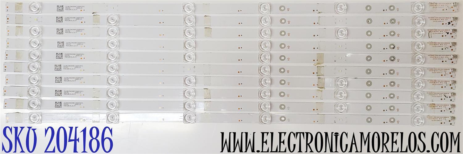 KIT DE LED'S PARA TV ONN ((10 PIEZAS)) / NUMERO DE PARTE TPV-58AA52-JM030-0D22-6X10-190520-A0 / 261501008410 / 210BZ06D0B336BR00N / 4501803L313Y / E331251 / PANEL TPT580F2-PU1L.Q REV:S01Q / MODELO 100005397 ((58 PULGADAS))