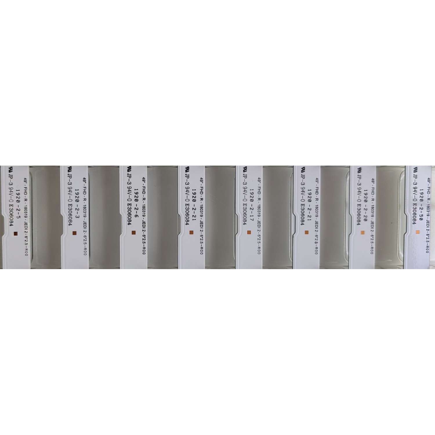KIT DE LEDS PARA TV SAMSUNG NUEVOS / 8 PZ ORIGINNAL / NUMERO DE PARTE BN96-46573A / BN96-46572A / 49"-FHD-R-180319-JEDI2-6*2.5-R00 / 49"-FHD-L-180319-JEDI2-6*2.5-R00 / PANEL CY-JN049BGLV4M / MODELO UN49J5290AHXPA / UN49J5290AGXPE - Imagen 4