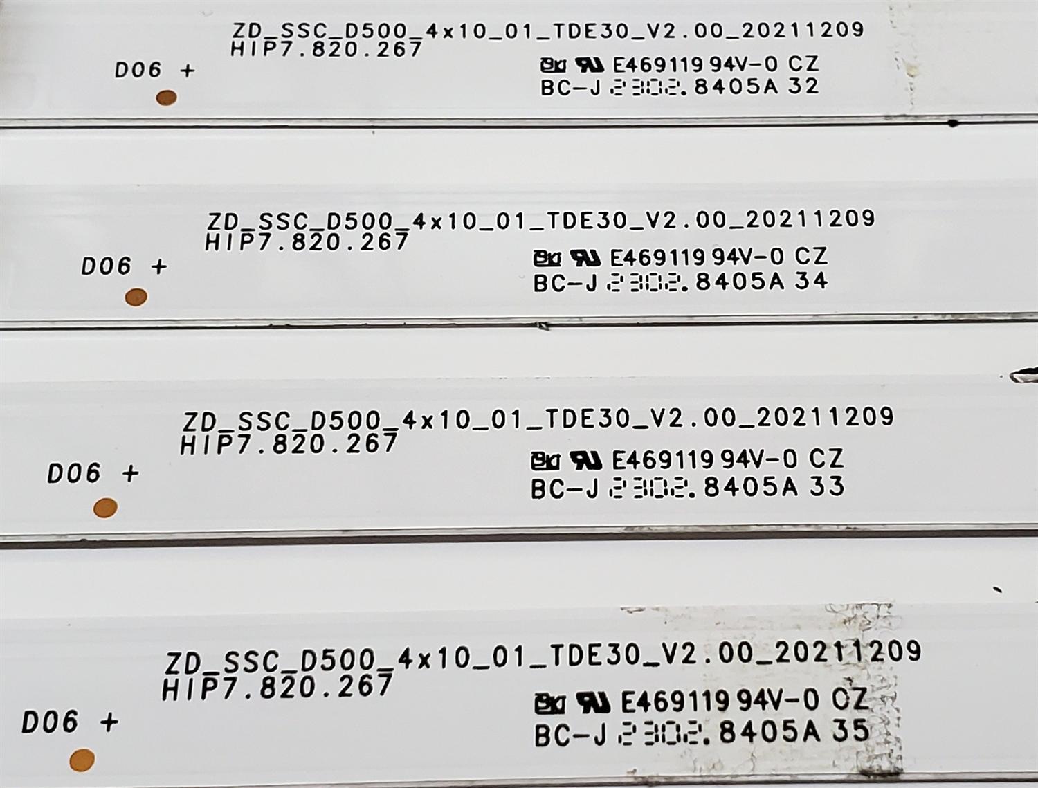 KIT DE LED'S PARA TV TOSHIBA ((4 PIEZAS)) / NUMERO DE PARTE HD500Y1U52 / 1275211 / 2021120902 / SVH500AK9 / ZD_SSC_D500_4X10_01_TDE30_V2.00_20211209 / HIP7.820.267 / HD500Y1U52-T0LB+2021120902+SVH500AK9 / PANEL HD500Y1U52-T0LB\S0\SM\ROH / MODELO 50C350LU - Imagen 3