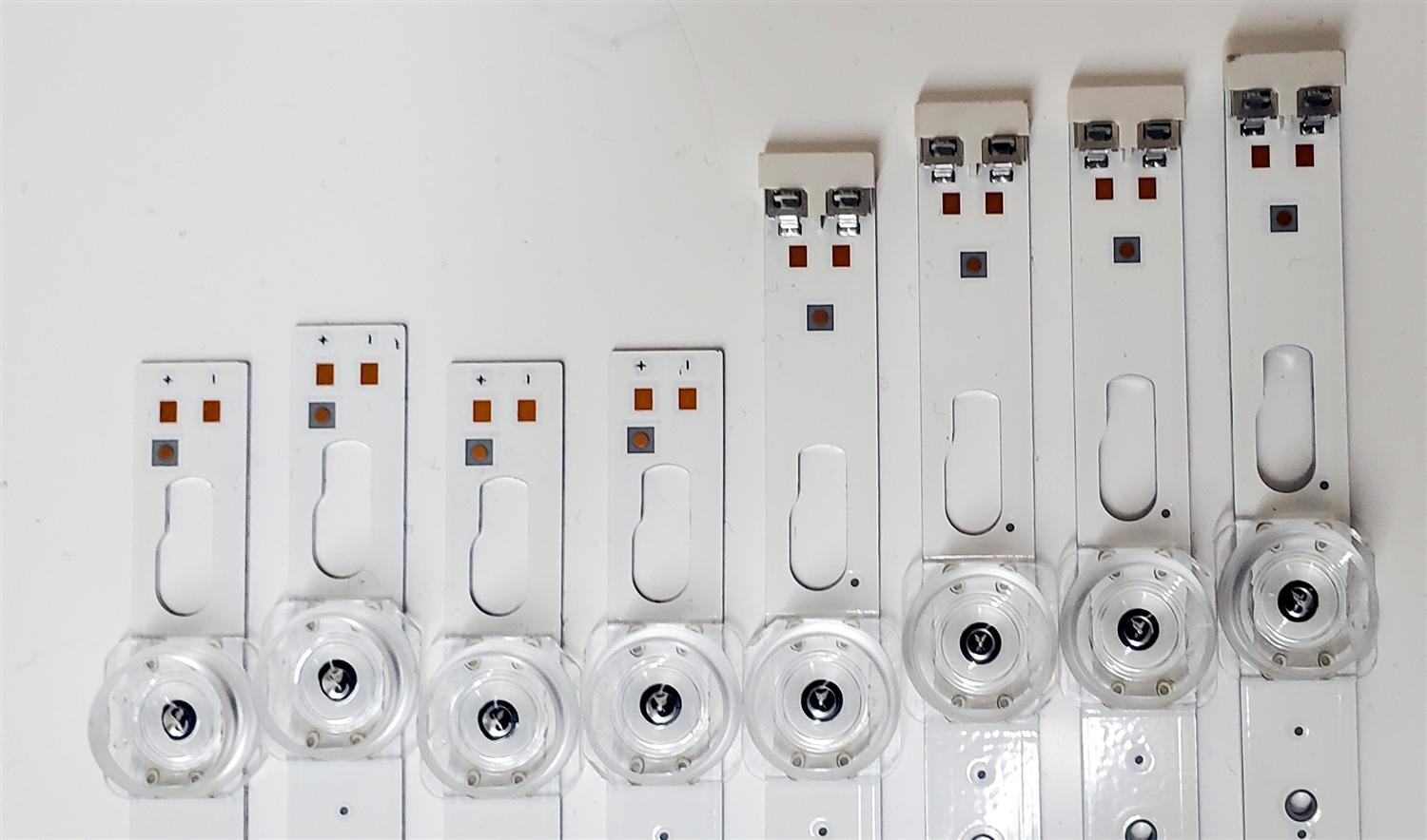 KIT DE LEDS PARA TV SAMSUNG ORIGINAL 8 PIEZAS / NUMERO DE PARTE BN96-50458A / BN96-50459A / E8_CFM_R5(1) / E8_CFM_R6(1) / E8_CFM_L6(1) / R1.0_TBQ-100_7PI / LM41-00891A / LM41-00892A /  MODELOS UN58TU / GU58AU / UA58 / UE58 / MAS MODELOS EN DESCRIPCIÓN - Imagen 3