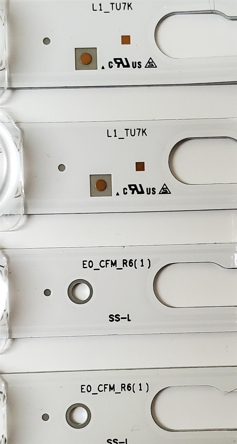 KIT DE LED'S PARA TV SAMSUNG ((6 PIEZAS)) / NUMERO DE PARTE BN96-50317A / BN96-50318A / E0_CFM_L6(1) / E0_CFM_R6(1) / R1.0_TBD-100_7pi / LM41-00869A / 905A / LM41-00870A / 906A / MODELO UN50TU8000 / UN50TU8000FXZA AB04 - Imagen 5
