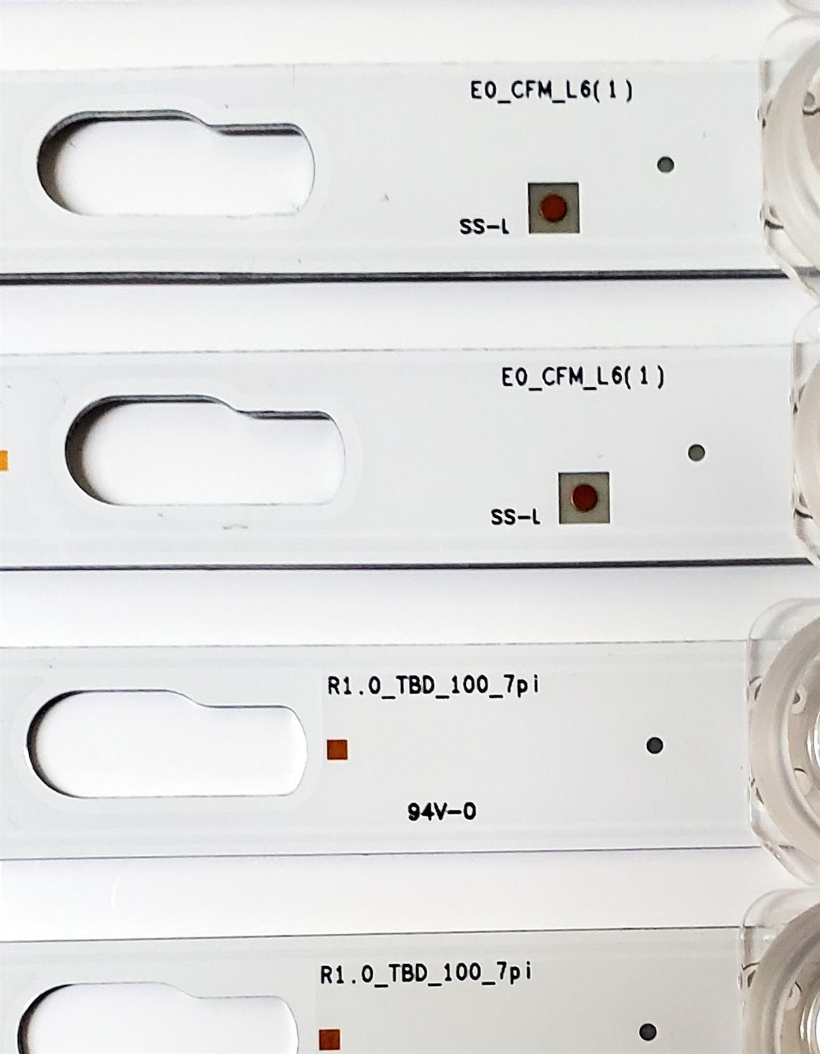KIT DE LED'S PARA TV SAMSUNG ((6 PIEZAS)) / NUMERO DE PARTE BN96-50317A / BN96-50318A / E0_CFM_L6(1) / E0_CFM_R6(1) / R1.0_TBD-100_7pi / LM41-00869A / 905A / LM41-00870A / 906A / MODELO UN50TU8000 / UN50TU8000FXZA AB04 - Imagen 4