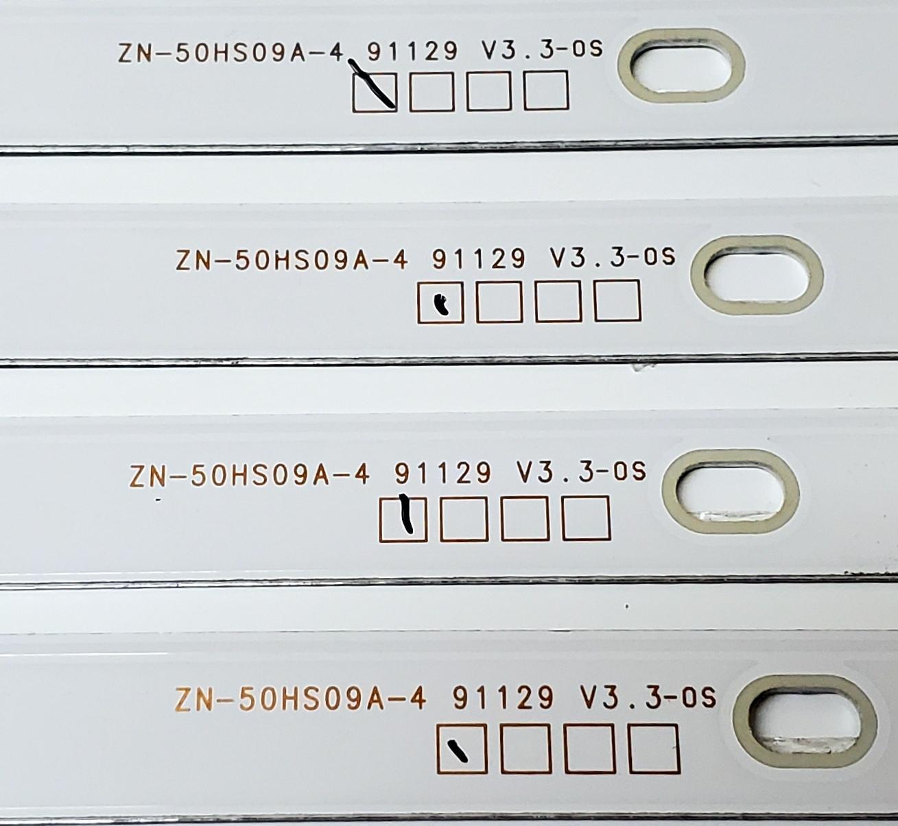 KIT DE LED'S PARA TV ELEMENT ((4 PIEZAS)) / NUMERO DE PARTE ZN-50HS09A-4 / ZN-50HS09A-4 91129 V3.3-0S / E177671 / C20100Y7G200602PBA65 / K3Z222E/W02.0150002900-1 / PANEL V500DJ6-QE1 / MODELOS E4SFT5017 P9190 / E4AA50N - Imagen 4