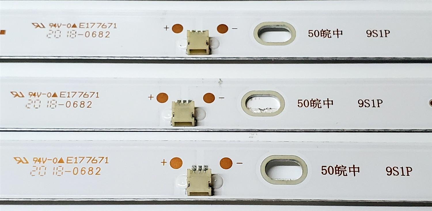 KIT DE LED'S PARA TV ELEMENT ((4 PIEZAS)) / NUMERO DE PARTE ZN-50HS09A-4 / ZN-50HS09A-4 91129 V3.3-0S / E177671 / C20100Y7G200602PBA65 / K3Z222E/W02.0150002900-1 / PANEL V500DJ6-QE1 / MODELOS E4SFT5017 P9190 / E4AA50N - Imagen 2