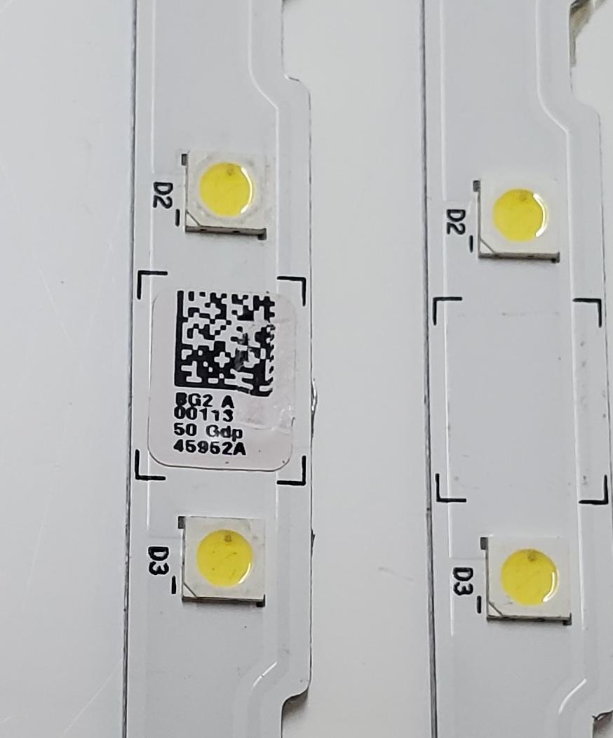 KIT DE LED'S PARA TV SAMSUNG ((2 PIEZAS)) / NUMERO DE PARTE BN96-45952A / AOT_50_NU7100F_2X38_3030C_d6t-2d1_19S2P / PANEL'S CY-NN050HGNV6H / CY-NN050HGAV9H / CY-NN050HGNVFH / CY-NN050HGAV7H / MODELOS UN50RU / UN50NU / ((MAS MODELOS EN DESCRIPCIÓN)) - Imagen 2