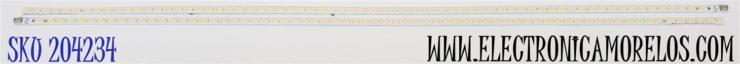 KIT DE LEDS PARA TV SHARP ORIGINAL 2 PIEZAS / NUMERO DE PARTE 5501ZZ / 5502ZZ / 2014SDP60 7030 L 68 REV1.0 / 2014SDP60 7030 R 68 REV1.0 / GA0361TPZZ / PANEL JE600D3GV2AZ / MODELO LC-60C6500U / LC-60EQ10U