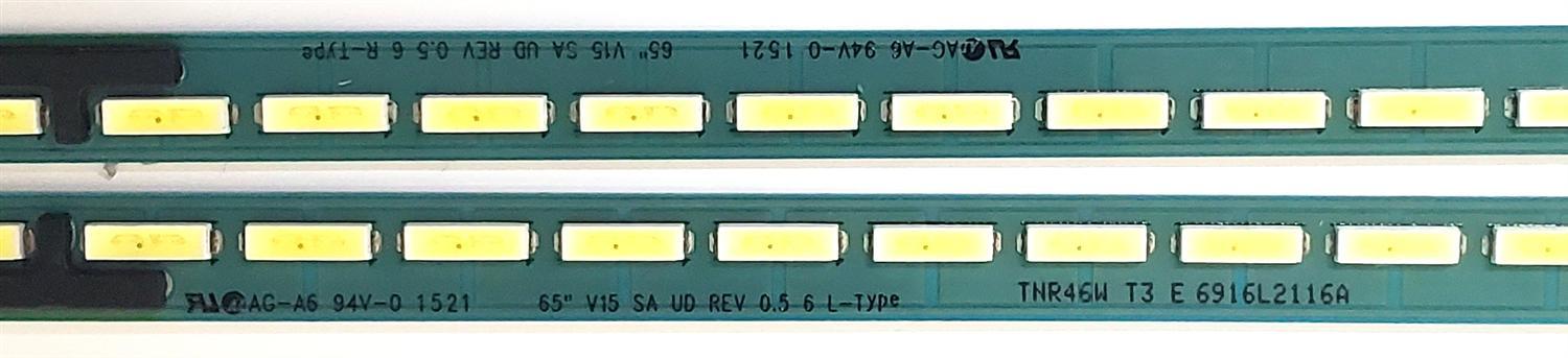 KIT DE LED'S PARA TV LG ((2 PIEZAS)) / NUMERO DE PARTE 6916L-2117A / 6916L-2116A / 6922L-0173A / 6916L2116A / 6916L2117A / 65" V15 SA UD REV 0.5 6 L-Type / 65" V15 SA UD REV 0.5 6 R-Type / PANEL LC650EQF (PH)(F1) / MODELO 65UF8500-UB BUSYLJR - Imagen 3