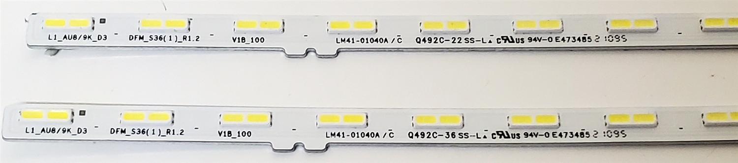 KIT DE LED'S PARA TV SAMSUNG ((2 PIEZAS)) / NUMERO DE PARTE LM41-01040A / LM41-01040A/C / L1_AU8/9K_D3 / DFM_S36(1)_R1.2 V1B_100 / BN61-17493A / L1_AU8/9K_D3 DFM_S36(1)_R1.2 V1B_100 / PANEL CY-SA043HGEY1V / DISPLAY HV430QUB-F1B / MODELO UN43AU8000FXZA - Imagen 3