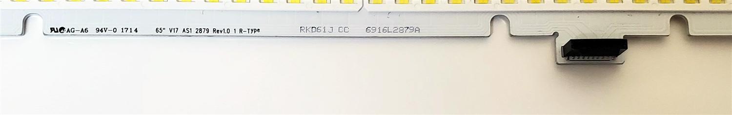 KIT DE LED'S PARA TV LG ((2 PIEZAS)) / NUMERO DE PARTE 6916L-2879A / 6916-2873A / V17 AS1 2873 REV1.0 1 L-TYPE / V17 AS1 2879 REV1.0 1 R-TYPE / 6916L2879A / 69162873A / PANEL LC650EQF-DKM1 / LC650EQF (DK)(M1) / MODELOS 65SJ8500 / 65SJ850T - Imagen 2