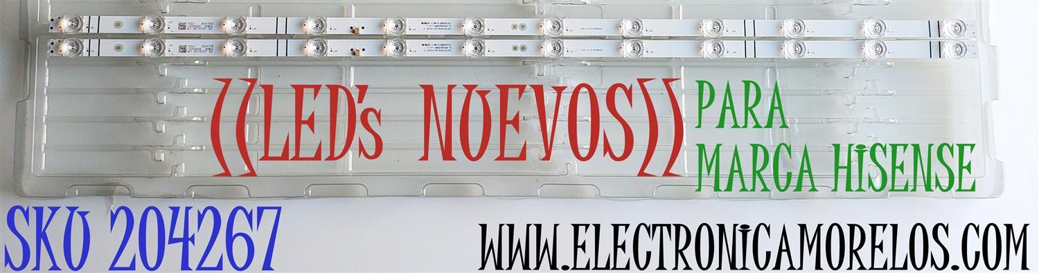 KIT DE LED'S ((NUEVOS)) PARA TV HISENSE ((2 PIEZAS)) / NUMERO DE PARTE JL.D425C1330-003AS / JL.D425C1330-003AS-M_V03 / 20200322 / 43X1-2*12-20200322 / 20200322 / PANEL JHD425X1F52-T0L1K1 / MODELO 43H4000GM
