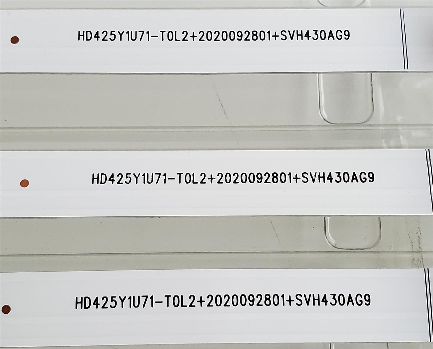 KIT DE LED'S ((NUEVOS)) PARA TV HISENSE / TOSHIBA ((3 PIEZAS)) / NUMERO DE PARTE CRH-BXBT43Y13030080309UREV1.0 / HD425YU71-T0L2+2020092801+SVH430AG9 / 230109X / 1252536 / 25593600  / PANEL HD425Y1U71-T0L2 / MODELOS 43A6G / 43A68G / 43A6GX3 / 43C350KU - Imagen 4