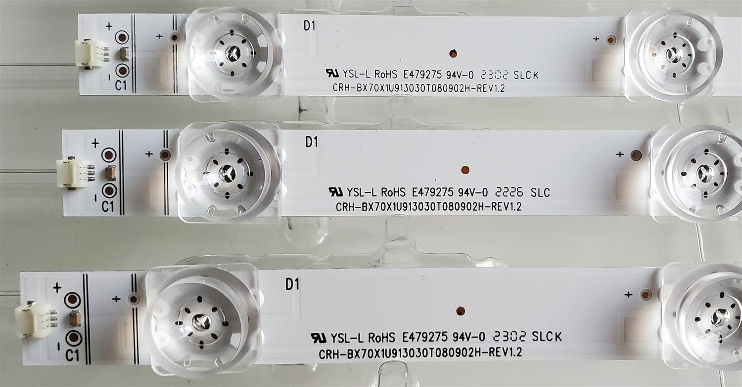 KIT DE LED'S ((NUEVOS)) PARA TV HISENSE ((8 PIEZAS)) / NUMERO DE PARTE CRH-BX70X1U913030T080902H-REV1.2 / HD700X1U91-L1 / 202000217 / SVH700A31 / 1252719 / PANEL HD700X1U91-L1 / CV700U2-T01 / MODELOS 70A6H / 70A6G / 70A65H / 70A61G / 70A6G3 / 70H6570G - Imagen 2