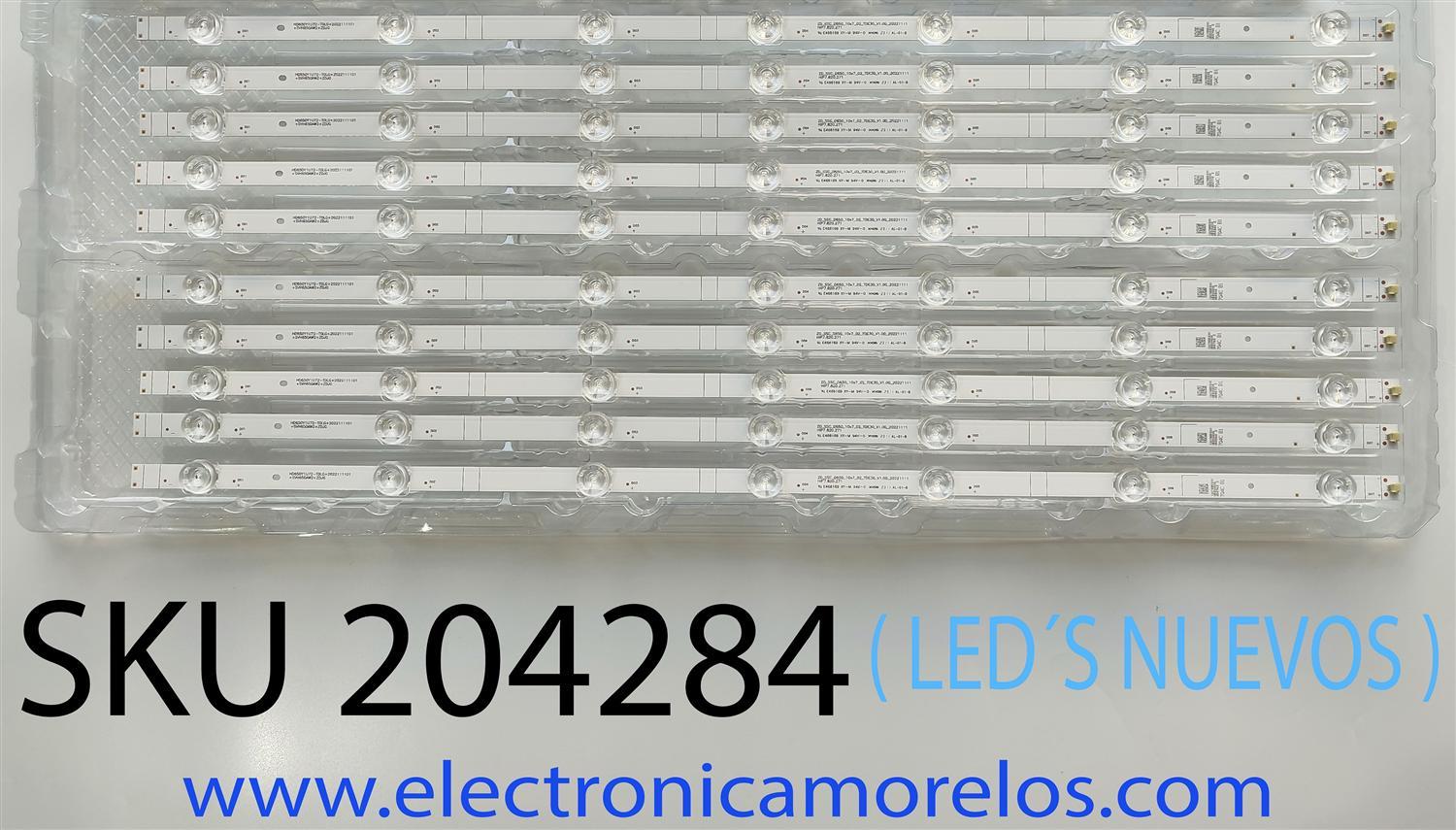 KIT DE LED'S (( NUEVOS )) PARA TV HISENSE (( 10 PZ )) NUMERO DE PARTE SVH650AW2+ZDJG / ZD_SSC_D650_10X7_023_TDE30_V1.00_20221111 / HD650Y1U72-T0LG+2022111101+SVH650AW2+ZDJG / 1307225S00 / HE23040405465S Z / MODELO 65A65K