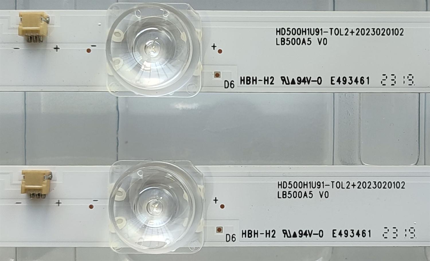 KIT DE LED´S ((NUEVOS)) PARA TV HISENSE ((2 PIEZAS)) / NUMERO DE PARTE LB500A5 V0 / HD500H1U91-T0L2+2023020102 / 1307344S00 / HE50 D6J / 00316 / HISENSE HD500H1U91 / PANEL HD500H1U91-T0L2\S0\SM\ROH / MODELOS 50A6K / 50A6KV - Imagen 2