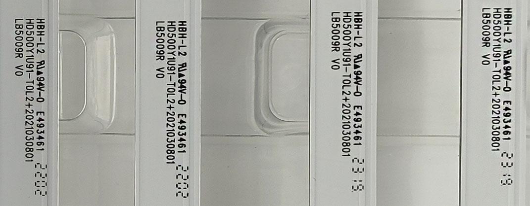 KIT DE LED´S (( NUEVOS )) PARA TV HISENSE (( 4 PZ )) NUMERO DE PARTE LB5009R V.0 / HD500Y1U91-T0L2+2021030801 / 1253610 / HE50D62 11200 / PANEL HD500Y1U91-T0L2\GM\CKD3A\ROH / MODELOS 50R6G / 50R6E4 / 50A6H / 50A6GV - Imagen 2