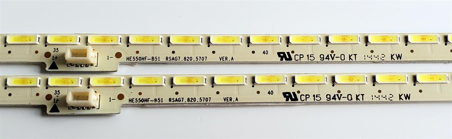 KIT DE LED'S PARA TV HISENSE ((2 PIEZAS)) / NUMERO DE PARTE HE550HF-B51 / RSAG7.820.5707 / RSAG7.820.5707 VER:A / PANEL HE550HF-B51(100)\S0 / MODELOS 55H6SG / 55K600GWUS - Imagen 3