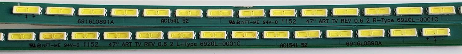 KIT DE LED'S PARA TV LG ((2 PIEZAS)) / NUMERO DE PARTE 6916L-0890A / 6916L-0891A / 47" ART TV REV0.6 2 R-TYPE / 47" ART TV REV0.6 2 L-TYPE / 6920L-0001C / PANEL LC470EUG (PE)(F1) / MODELOS 47LM6400-UA / 47LM6400-UA.AUSWLUR / 47LM6400-UA.AUSZLUR - Imagen 4