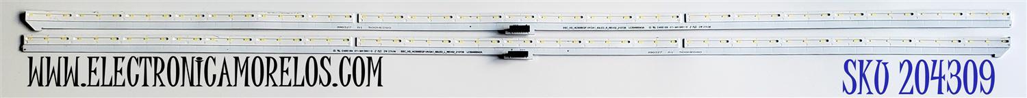 KIT DE LEDS ORIGINAL PARA TV LG 2 PIEZAS / NUMERO DE PARTE LC50490042A / LC50490043A / HC500EQF / SSC_HS_HC500EQF-VKGA1_60LED_L_REV02_210728 / SSC_HS_HC500EQF-VKGA1_60LED_R_REV02_210728 / MODELOS 50QNED80AQA / 50QNED80UQA