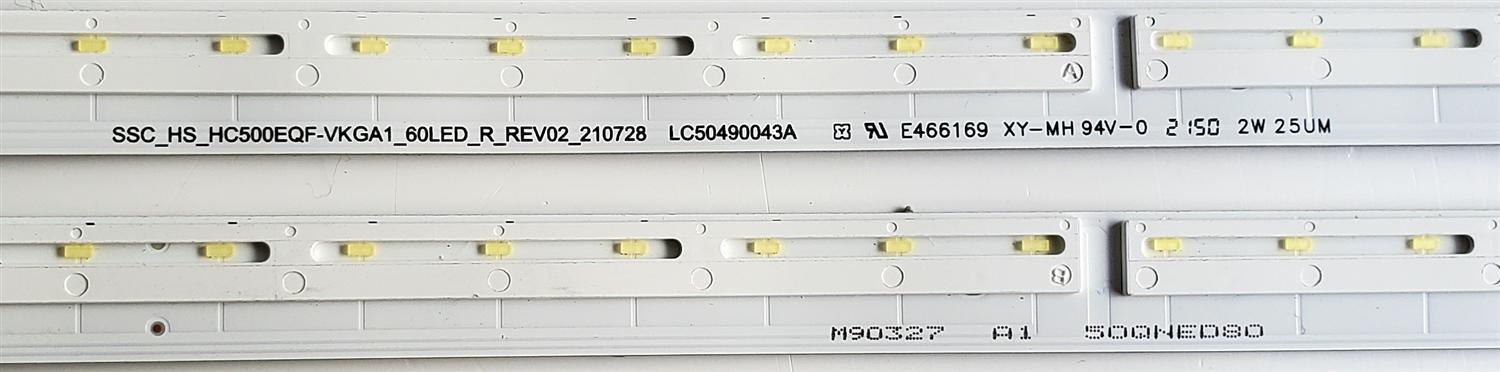 KIT DE LEDS ORIGINAL PARA TV LG 2 PIEZAS / NUMERO DE PARTE LC50490042A / LC50490043A / HC500EQF / SSC_HS_HC500EQF-VKGA1_60LED_L_REV02_210728 / SSC_HS_HC500EQF-VKGA1_60LED_R_REV02_210728 / MODELOS 50QNED80AQA / 50QNED80UQA - Imagen 3