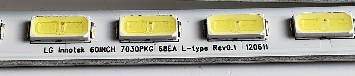 KIT DE LED'S PARA TV SHARP ((2 PIEZAS)) / NUMERO DE PARTE 60INCH 7030PKG / 5288ZZ / 5289ZZ / LG Innotek 60INCH 7030PKG 68EA L-type / LG Innotek 60INCH 7030PKG 68EA R-type / MODELOS E601I-A3 / KLV-60EX640 / KDL-60R550A / KDL-60R555A / LC-60C6500U - Imagen 5