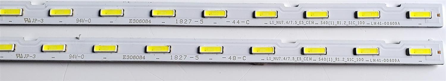 KIT DE LED'S PARA TV SAMSUNG ((2 PIEZAS)) / NUMERO DE PARTE BN96-46033A / LM41-00609A / L1_NU7.4/7.5_E5_CEM_S40(1)_R1.2_S1C_100-LM41-00609A / PANEL`S CY-NR055FGLV1H / CY-NR055FGHV1H / MODELOS UN55NU / UE55NU7 / LH55QBREB / UN55RU / MODELOS EN DESCRIPCION - Imagen 2