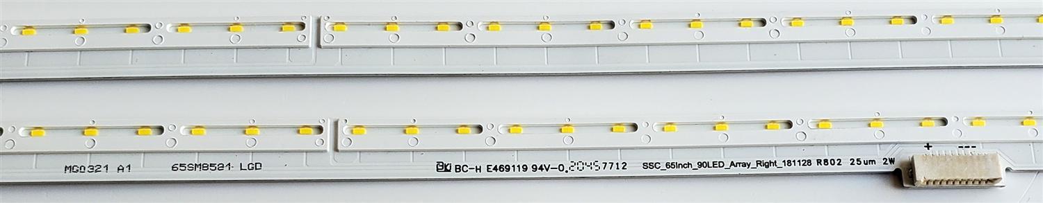 KIT DE LED'S PARA TV LG ((2 PIEZAS)) / NUMERO DE PARTE 65SM8581 / MEK64606501 / E469119 / SSC_65Inch_90LED_Array_Left_181128 / SSC_65Inch_90LED_Array_Right_181128 / PANEL NC650EQG-AAHH1 / MODELOS 65NANO81ANA / 65NAN081ANA / 65SM8100AUA / 65SM8600PUA - Imagen 2