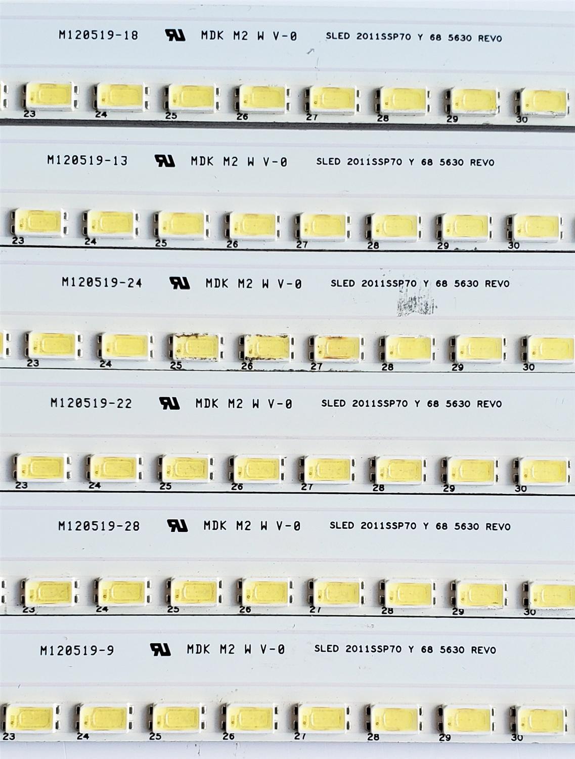 KIT DE LED'S PARA TV SHARP ((6 PIEZAS)) / NUMERO DE PARTE 2011SSP70 / SLED 2011SSP70 Y 68 5630 REV0 / M120519 / PANEL LK695D3GV00D / MODELOS LC-70LE845U / LC-70C8470U - Imagen 3
