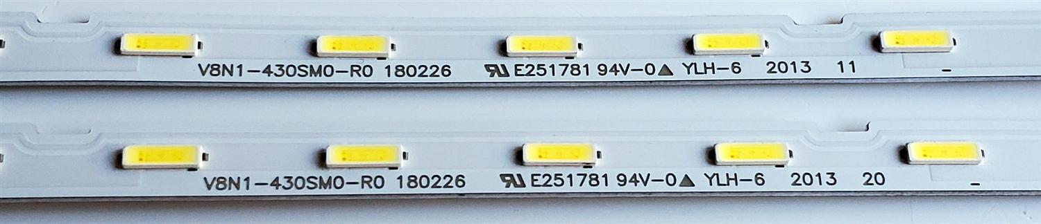 KIT DE LED'S PARA TV SAMSUNG ((2 PIEZAS)) / NUMERO DE PARTE BN96-45954A / V8N1-430SM0-R0 / V8N1-430SM0-R0 180226 / BN9645954A / E251781 / PANEL CY-NN043HGNV1H / MODELO UN43RU7100 - Imagen 4