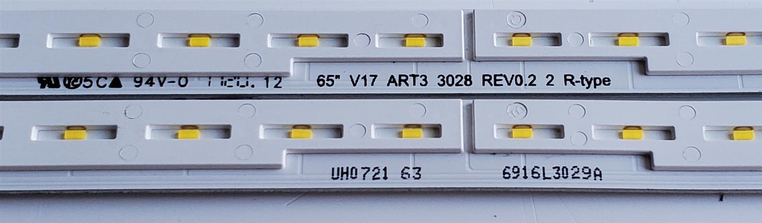 KIT DE LED'S PARA TV LG ((2 PIEZAS)) / NUMERO DE PARTE 6916L-3028A / 6916L-3029A / V17 ART3 3029 REV0.2 2 L-TYPE / 65" V17 ART3 3028 REV0.2 2 R-TYPE / 6916L3029A / PANEL LC650EGE (FK)(M1) / LC650EGE (FK)(M5) / MODELO 65UJ7700-UA / 65UJ7700-UA.BUSYLJR - Imagen 3