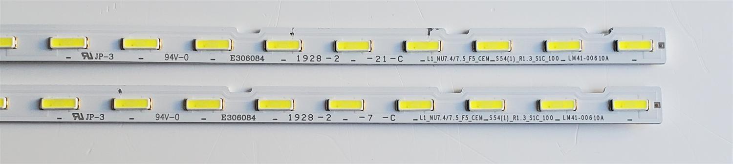 KIT DE LED'S PARA TV SAMSUNG ((2 PIEZAS)) NUMERO DE PARTE BN96-46032A / LM41-00610A / BN9646032A / L1_NU7.4/7.5_F5_CEM_S54(1)_R1.3_S1C_100_LM41-00610A / PANEL CY-NN065H / MODELOS UN65NU / UE65NU / UE65RU / UA65RU / UN65RU / MAS MODELOS EN DESCRIPCIÓN - Imagen 2