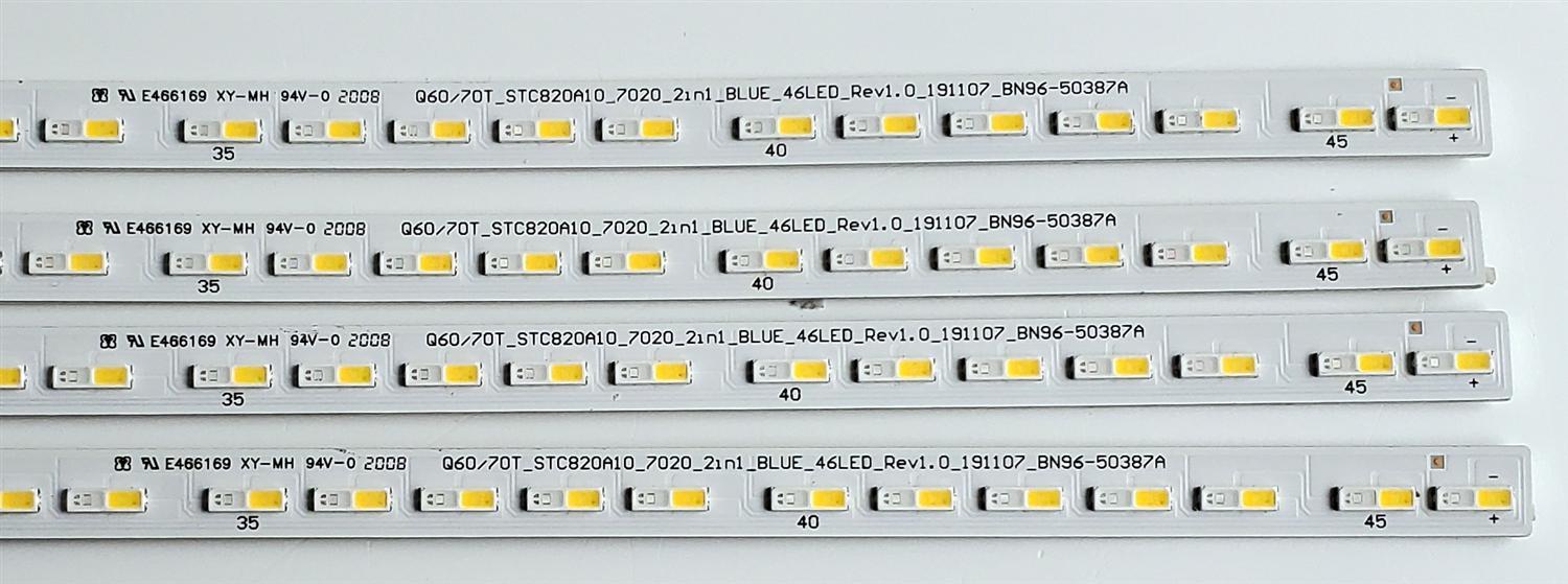 KIT DE LED'S PARA TV SAMSUNG QLED ((4 PIEZAS)) / NUMERO DE PARTE BN96-50387A / STC820A10 / Q60/70T_STC820A10_7020_2iN1_BLUE_46LED_REV2.0_200302 / Q60/70T_STC820A10_7020_21N1 / Q60/70T_STC820A10_7020_2iN1_BLUE_46LED_REV1.0_191107 / MODELOS QN82Q7 / QN82Q6 - Imagen 3