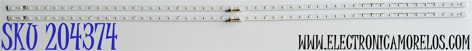 KIT DE LED'S PARA TV SAMSUNG ((2 PIEZAS)) / NUMERO DE PARTE BN96-48109A / 19Y_Q60_STC550AZ8_3030F_Blue_52ea_Rev2.0_181112 BN96-48109A / STC550AZ8 / PC65495A / E320262 / PANEL CY-RR055FGLV1H / MODELO QN55Q60 / QN55Q60RAFXZA FA01
