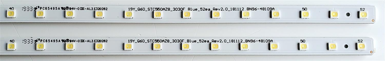 KIT DE LED'S PARA TV SAMSUNG ((2 PIEZAS)) / NUMERO DE PARTE BN96-48109A / 19Y_Q60_STC550AZ8_3030F_Blue_52ea_Rev2.0_181112 BN96-48109A / STC550AZ8 / PC65495A / E320262 / PANEL CY-RR055FGLV1H / MODELO QN55Q60 / QN55Q60RAFXZA FA01 - Imagen 3