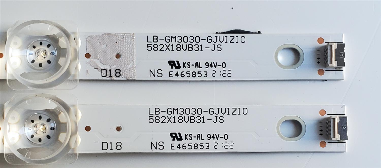 KIT DE LEDS PARA TV VIZIO ORIGINAL 2 PIEZAS / NUMERO DE PARTE 210BZ18D0B334BR02X / 58VB31 / LB-GM3030-GJVIZIO582X18VB31-JS / LB-GM3030-GJVIZI0582X18VB31-JS / PANEL TPT580WR-PV5D.K / DISPLAY CC580PV5D VER.02 / CV580U1-T01 REV:01 / MODELO V585-J01 - Imagen 2