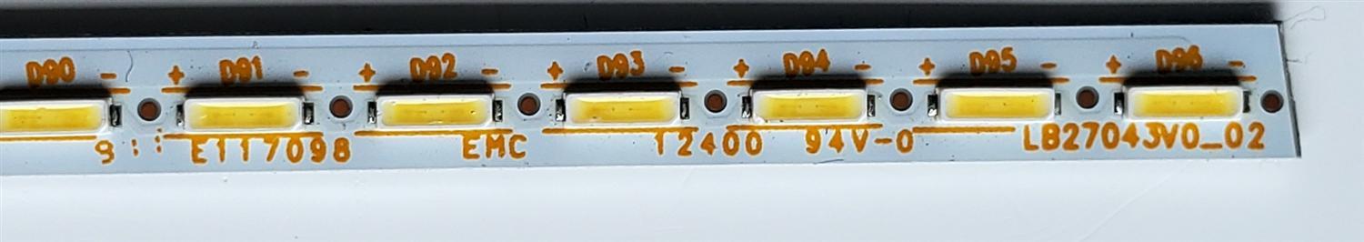 TIRA DE LED PARA MONITOR AOC ((1 PIEZA)) / NUMERO DE PARTE LB27043V0_02 / E117098 / AA350AL-I4E72-5-942-0323 / PANEL TPM270WF1-HP07.S REV:T03D / MODELO C27G1 / 27G1 - Imagen 4
