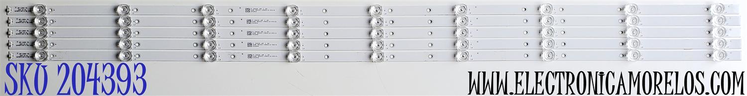KIT DE LED'S PARA TV JVC ((5 PIEZAS)) / NUMERO DE PARTE MS-L3616 V3 / MS-L3616 / E479275 94V-0 / GAE BD00-155212-001G / M M204 A5 J 2K / DISPLAY HV550QUB-F1D / MODELO SI55URF