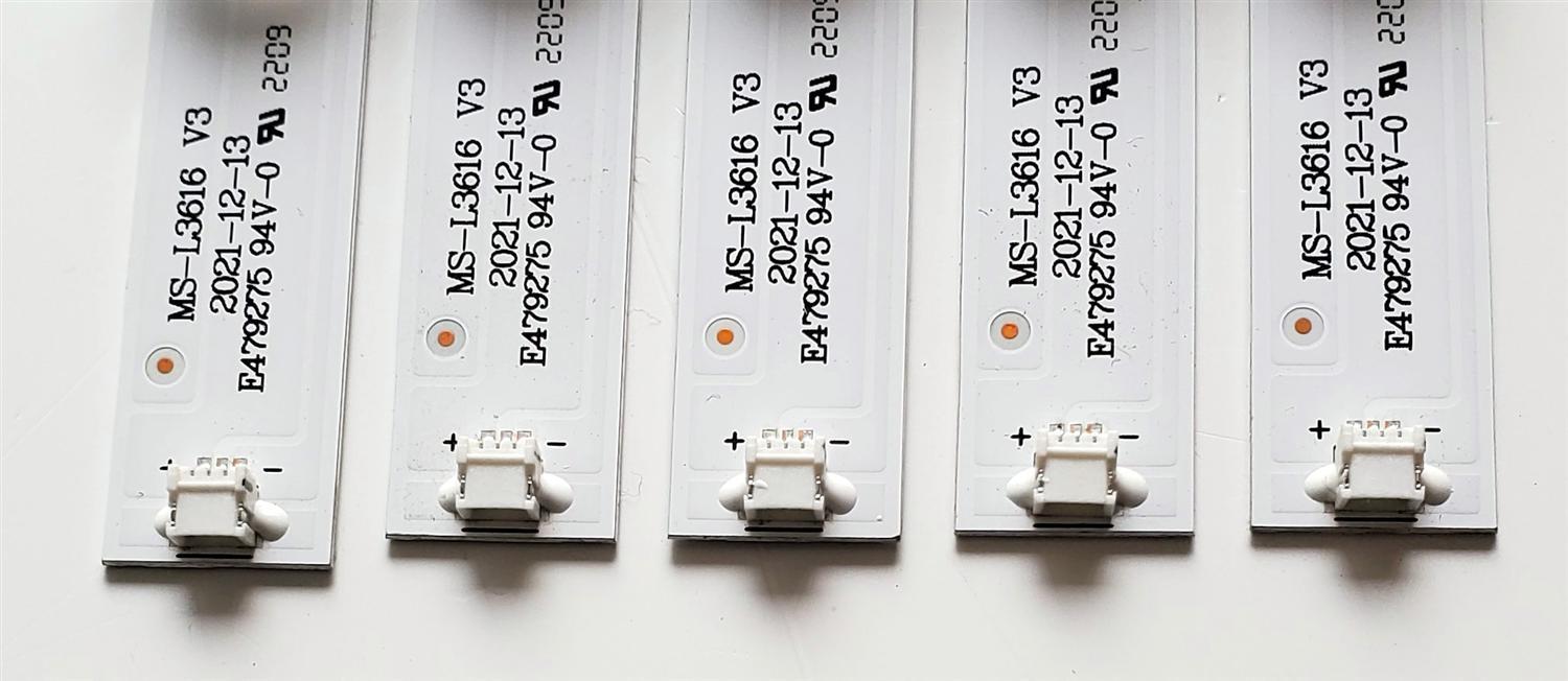 KIT DE LED'S PARA TV JVC ((5 PIEZAS)) / NUMERO DE PARTE MS-L3616 V3 / MS-L3616 / E479275 94V-0 / GAE BD00-155212-001G / M M204 A5 J 2K / DISPLAY HV550QUB-F1D / MODELO SI55URF - Imagen 2