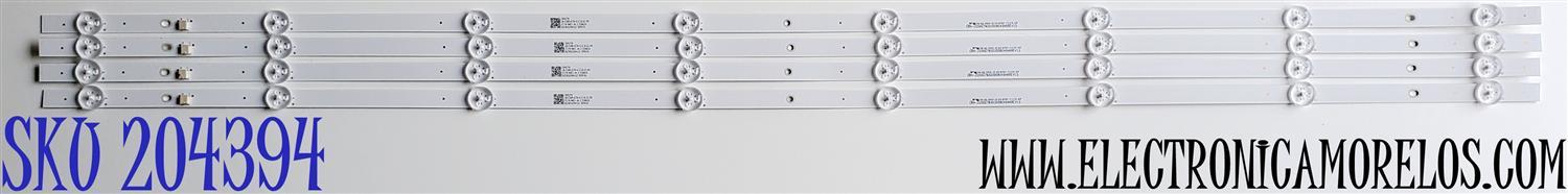 KIT DE LED'S PARA TV WESTINGHOUSE 4 PIEZAS ORIGINALES / NUMERO DE PARTE CRH-ZG50G7N3030080494KREV1.5 / 50G7N / YH-02 94V-0 E519757 / LB-C500-G7N-U-C-8-12-X9 / B230329A1Z / Y174-M01-JA-2 258618 / PANEL C500Y19-5C / DISPLAY HF500QUB-F20 / MODELO WR50UX4012