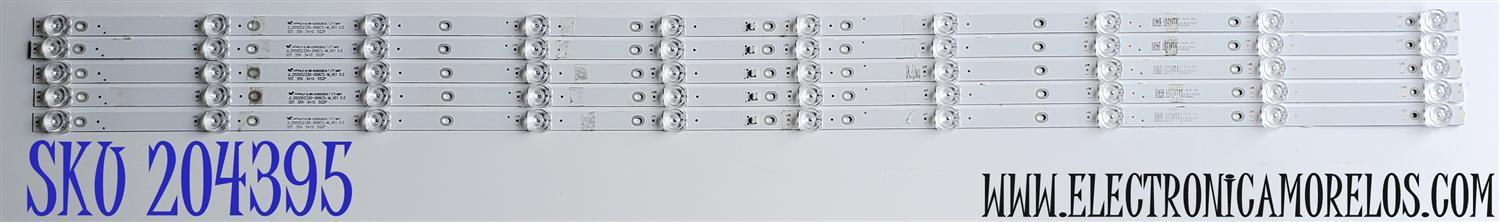 KIT DE LED'S PARA TV JVC ((5 PIEZAS)) / NUMERO DE PARTE JL.D55052330-006CS-M_V01 5.0 / 55T 55V 5*10 5S2P / JF-AL 94V-0 E493538 GD / 308055503JF00001 / 185LME53. 0-3.3V / D210816 / PANEL CX550DLEDM / DISPLAY ST5461D11-3 VER.2.1 / MODELO LT-55EC3512