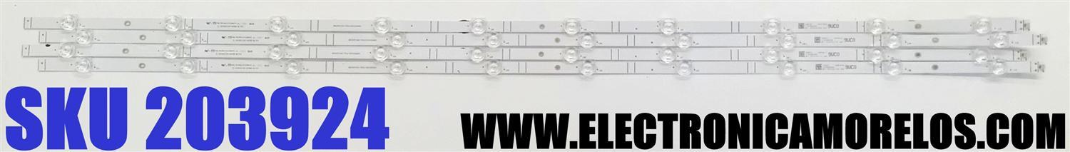 KIT DE LEDS PARA TV HISENSE ORIGINAL 4 PIEZAS / NUMERO DE PARTE JL.D550A1330-003BS-M_V01 / HD550Y1U62-T0L6 / 2021020401 / 1258694 / MODELOS 55R6G / 55A6G / 55R6095G5 / 55R6070G / 55E7HQ / 55A6H / 55A65H / 55R7G5 / 55A7GV / 55C350KU / 55C350LU