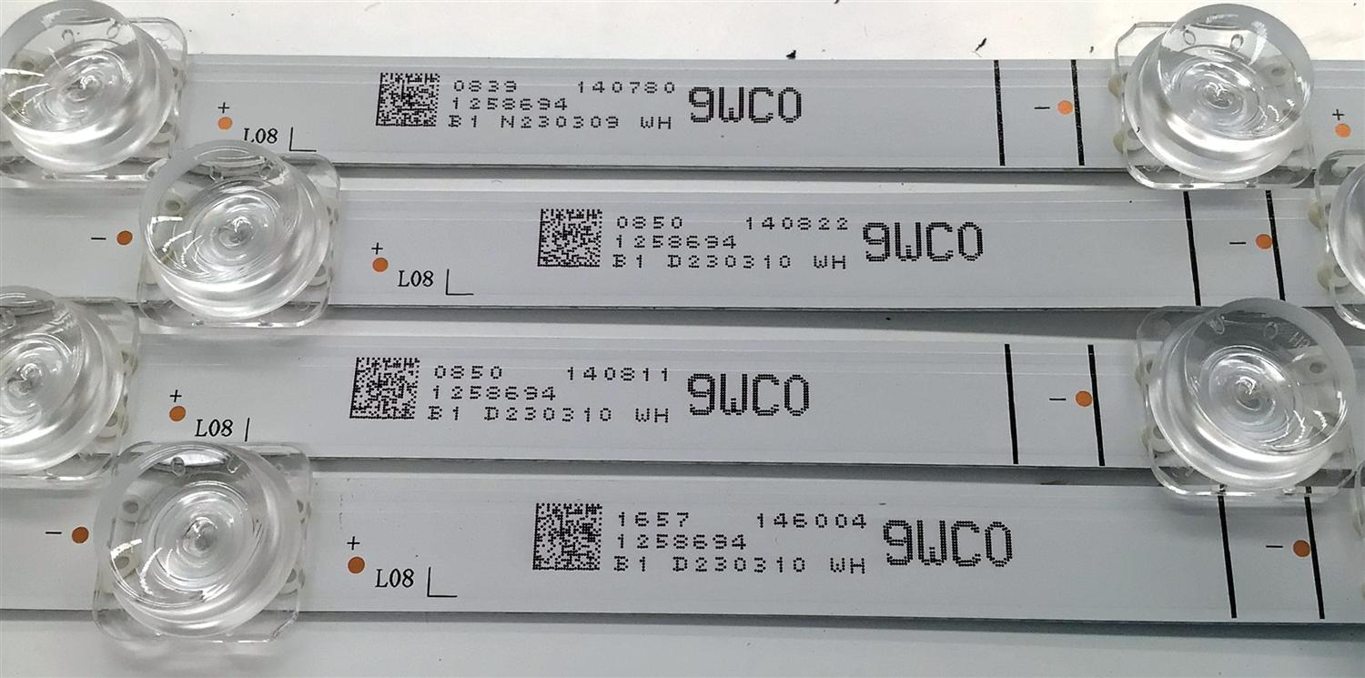 KIT DE LEDS PARA TV HISENSE ORIGINAL 4 PIEZAS / NUMERO DE PARTE JL.D550A1330-003BS-M_V01 / HD550Y1U62-T0L6 / 2021020401 / 1258694 / MODELOS 55R6G / 55A6G / 55R6095G5 / 55R6070G / 55E7HQ / 55A6H / 55A65H / 55R7G5 / 55A7GV / 55C350KU / 55C350LU - Imagen 3