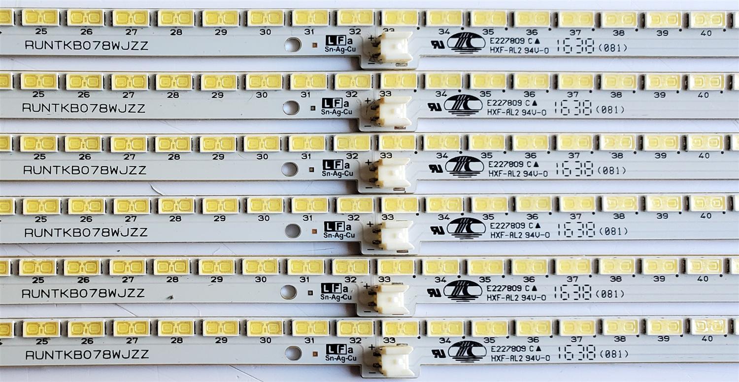 KIT DE LED'S PARA TV SHARP ((6 PIEZAS)) / NUMERO DE PARTE RUNTKB078WJZZ / QPWBL0068GPZZ / AVS_70_7030 / E227809 / MODELO PN-R703 - Imagen 3