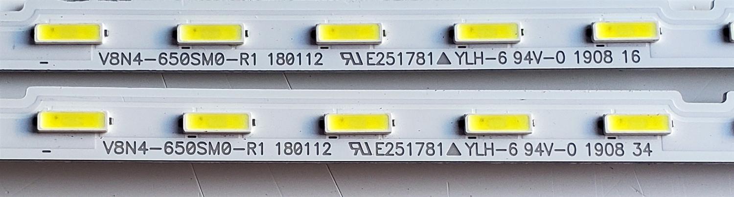 KIT DE LED'S PARA TV SAMSUNG ((2 PIEZAS)) / NUMERO DE PARTE BN96-46032A / 46032A / V8N4-650SM0-R1 180112 / 180112 / PANEL CY-NR065FGAV1H / MODELO UN65RU800 / UN65RU800DFXZA AA02 - Imagen 2